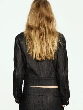 Mango Black Denim Jean Jacket - Women's